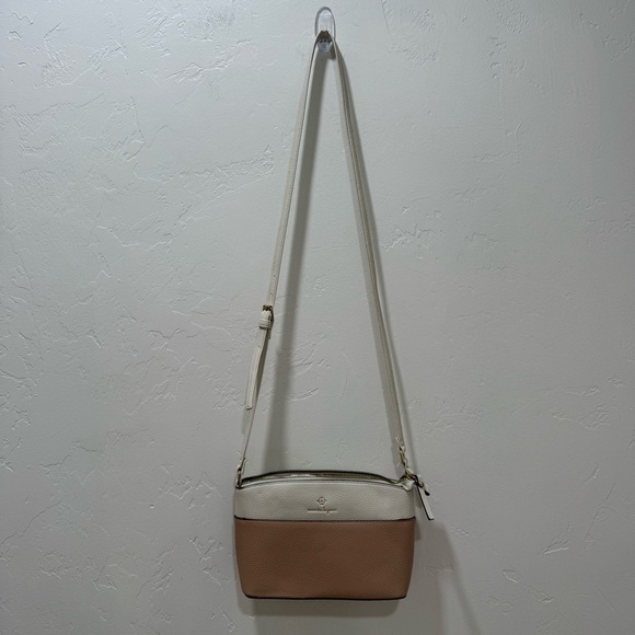 Nanette Lepore Risley Dome Crossbody Bag Purse Zipper Strap Almond/Rice - Picture 4 of 15